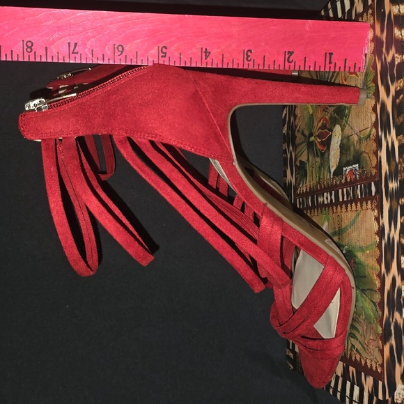 Red Suede Heels - Picture 2 of 4